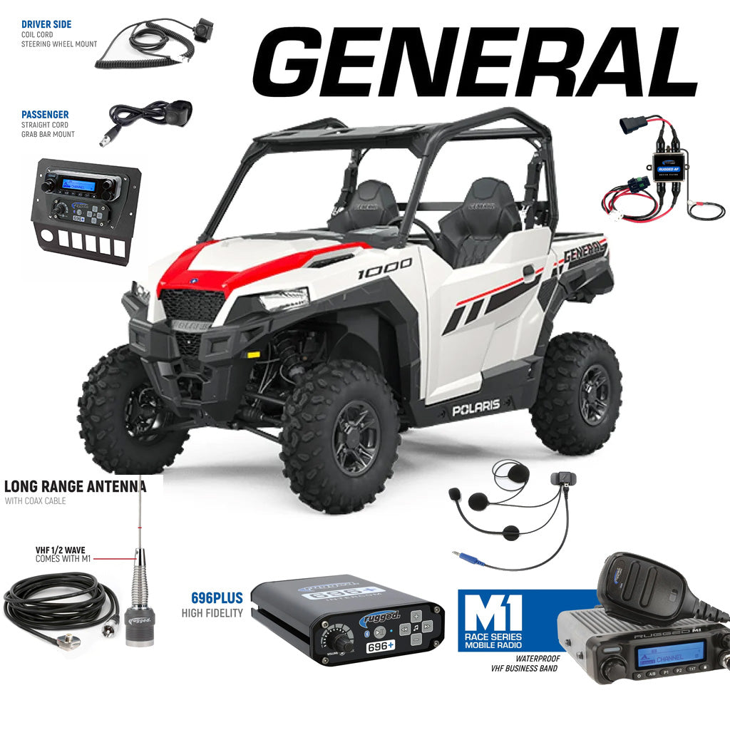 Rugged Radios Polaris General Complete Communication Kit with