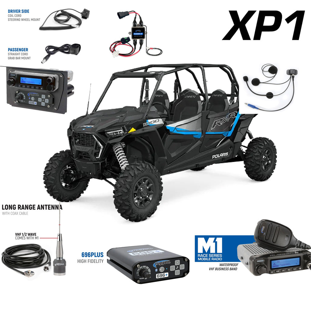 Polaris RZR XP 1000 Complete Communication Kit with Bluetooth Intercom and 2-Way Radio